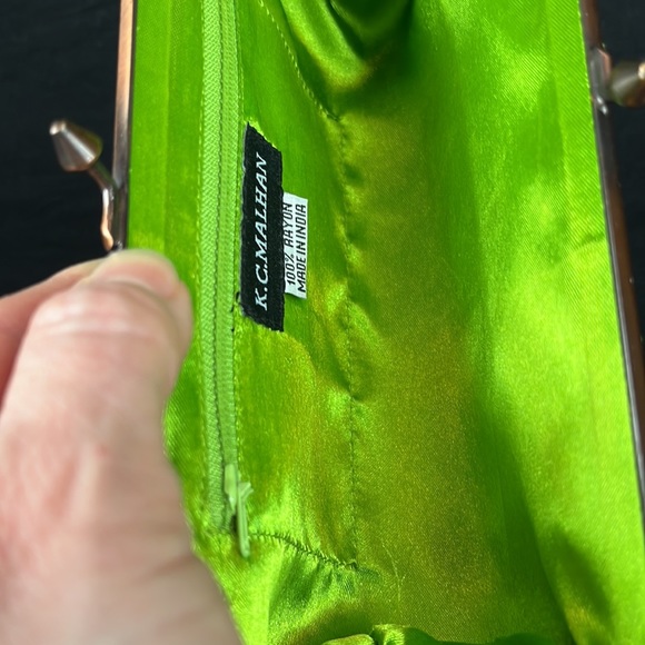 K.C. Malhan Green and Bronze Sequin Clutch - Picture 8 of 10